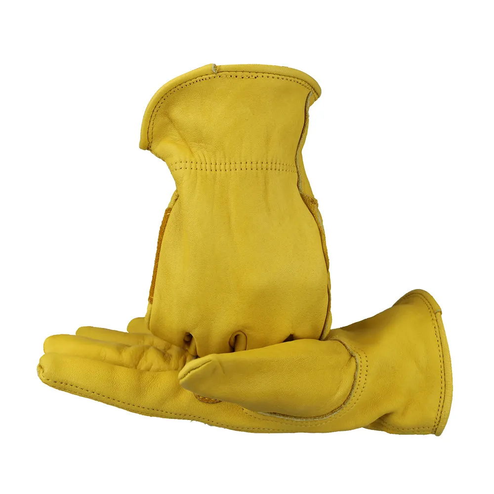 Heavy Duty Top Grain Cowhide Work Gloves with Reinforced Extra Palm Patch