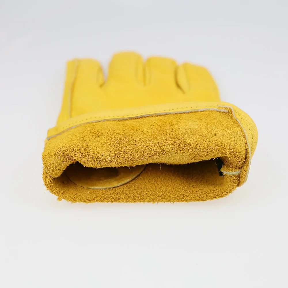 Heavy Duty Top Grain Cowhide Work Gloves with Reinforced Extra Palm Patch