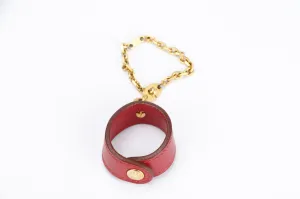 Hermes Vintage Red Epsom Leather Glove Holder with Gold Hardware