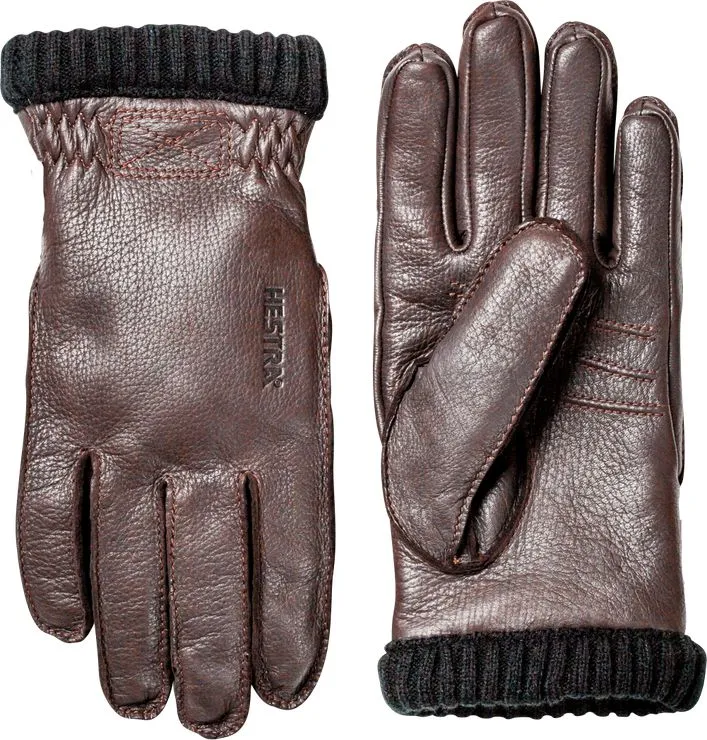 Hestra Unisex Deerskin Leather Primaloft Insulated Rib Gloves Size 8