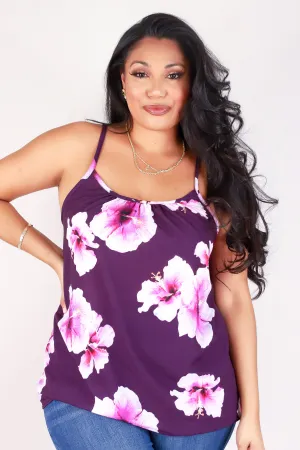 HIBISCUS SPAGHETTI STRAP TOP