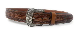 Hooey Men's Brown Geometric Vaquero Western Belt - 1914BE2