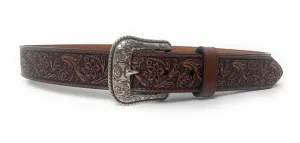 Hooey Men's Tooled Pecan Western Belt - 1914BE1