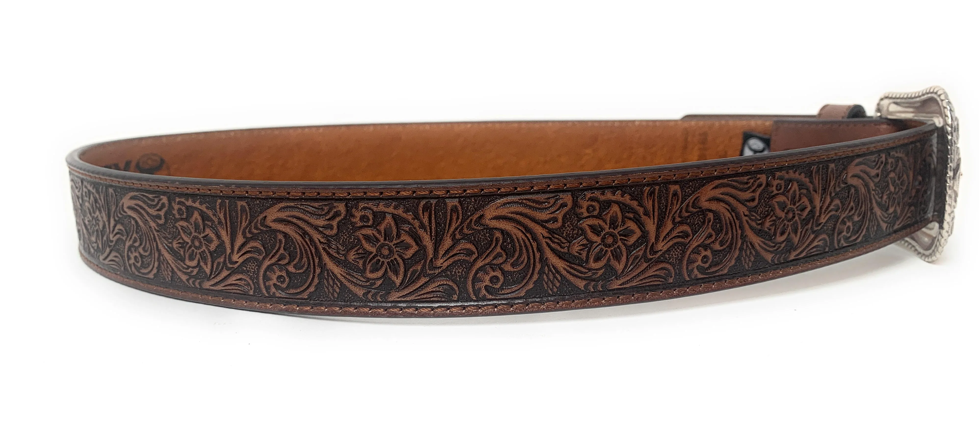 Hooey Men's Tooled Pecan Western Belt - 1914BE1