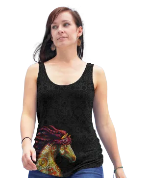 Horse Zentangle Racerback Tank Top