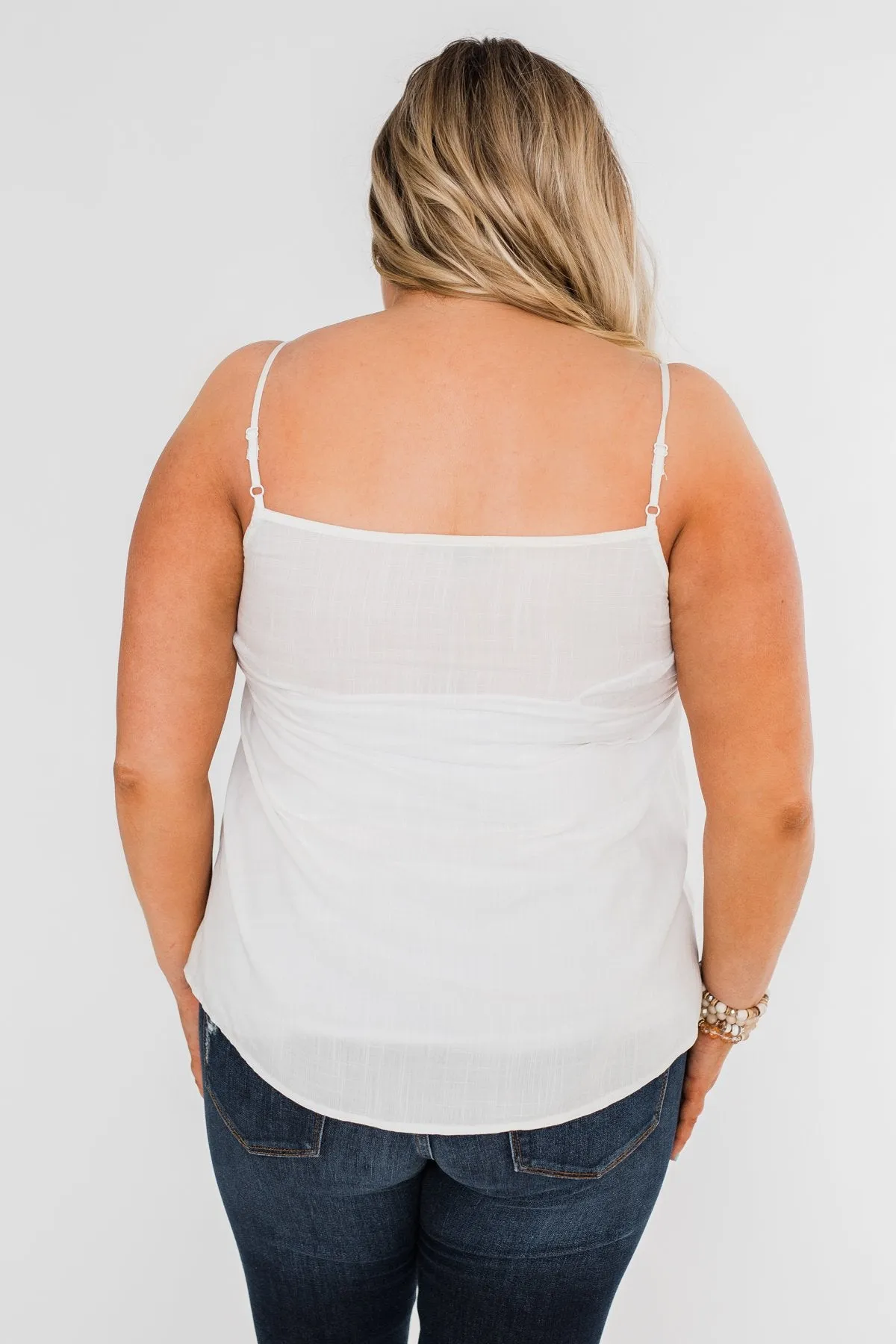 Ideal Situation Ruffle Tank Top- Ivory