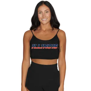 Illinois Fighting Illini Black Spaghetti Tank