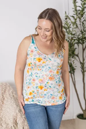 IN PRODUCTION Poppy Tank - Watercolor Floral and Teal