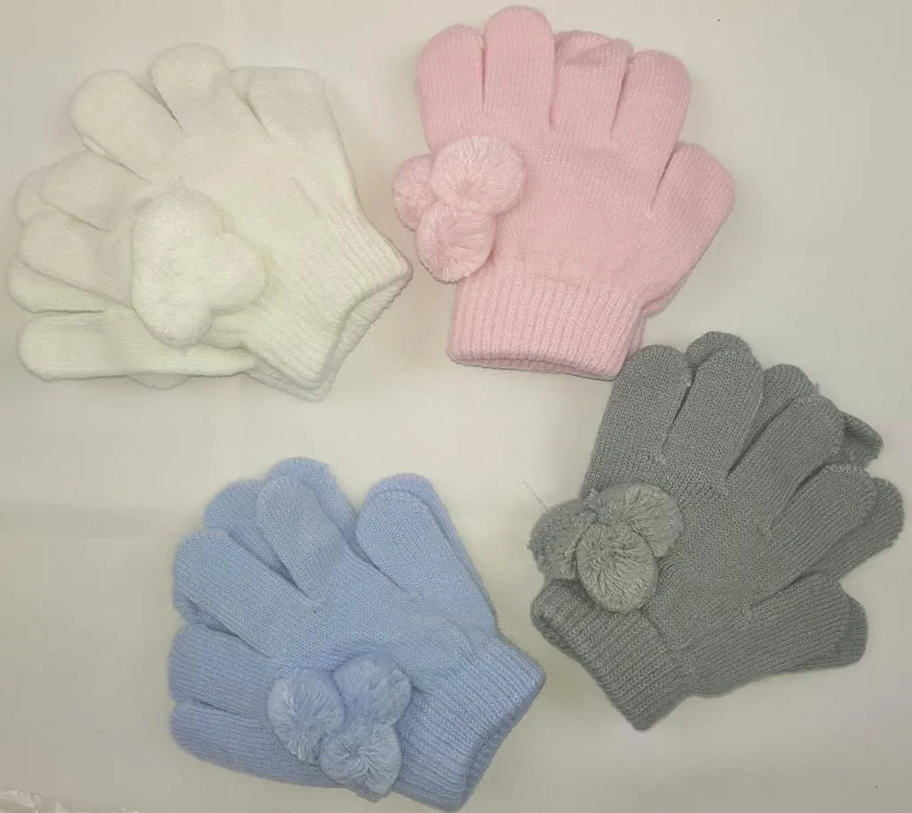 Infant Knitted Pom Pom Gloves
