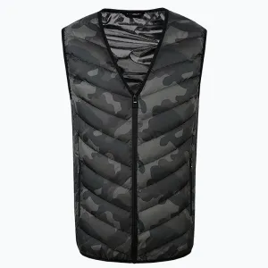 Intelligent heating vest camouflage V-neck invisible graphene USB thermal vest charging heating  jacket manufacturer wholesale