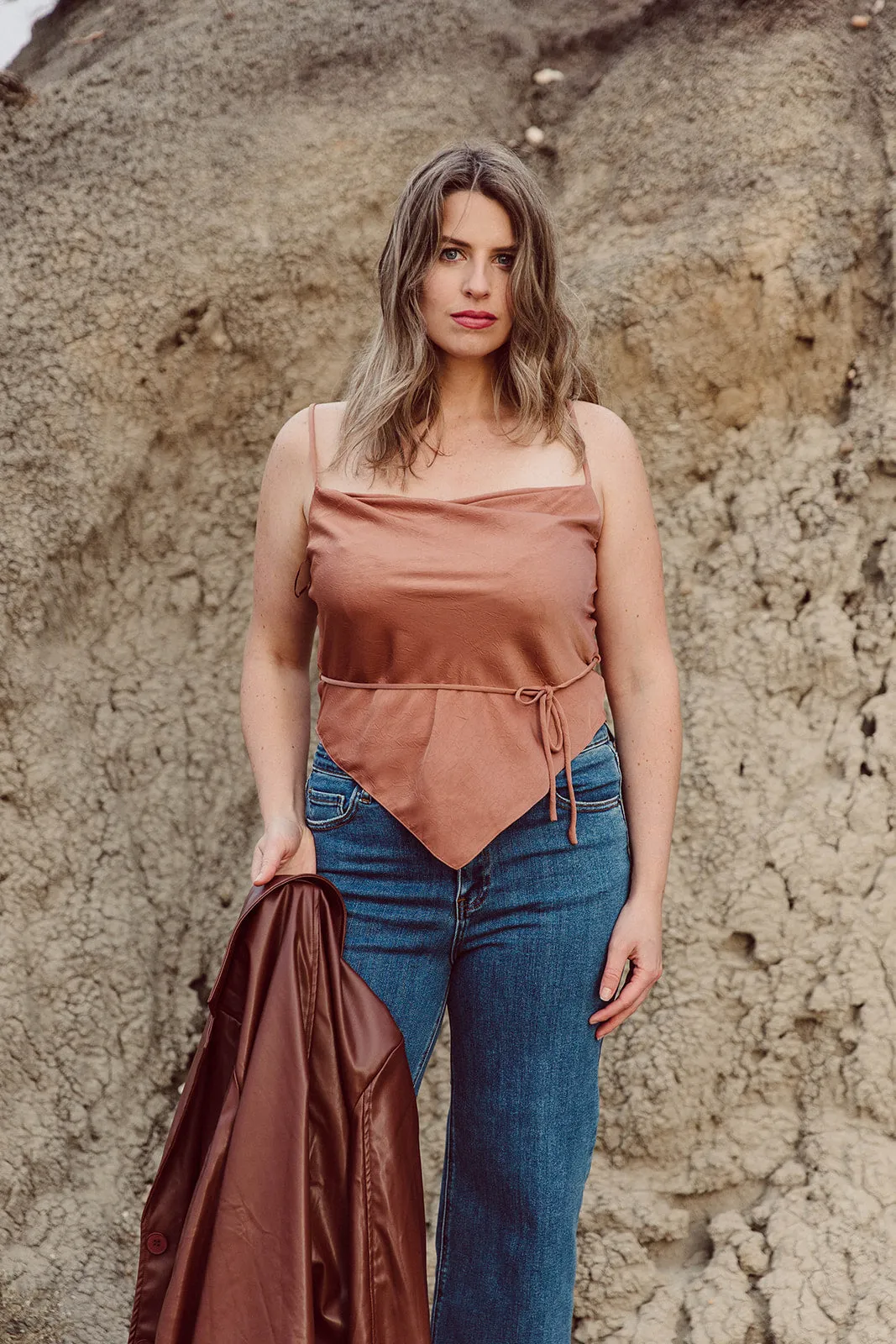 Iris Crinkle Satin Cami