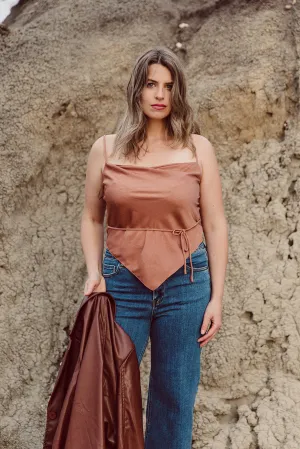 Iris Crinkle Satin Cami