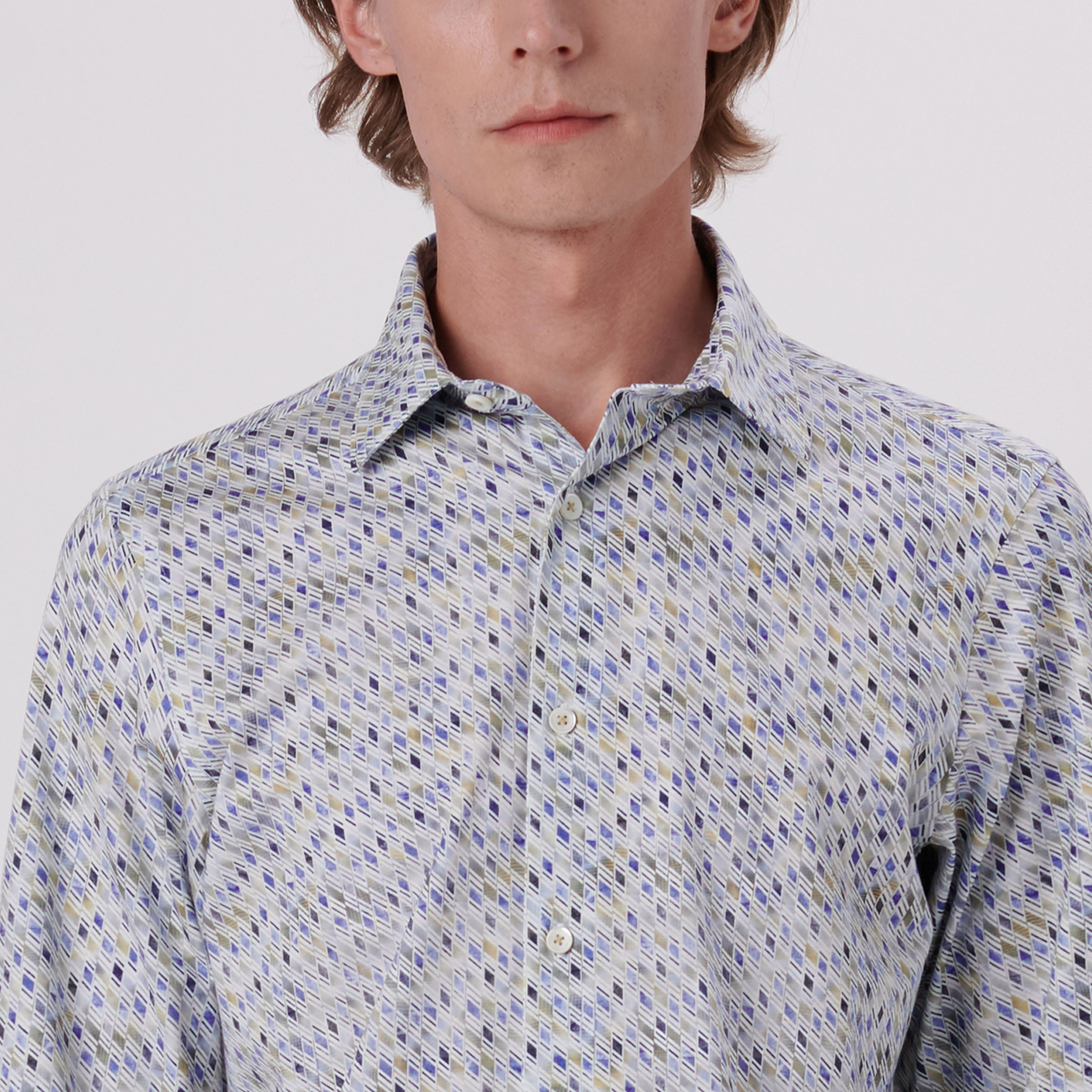 James Geometric Print OoohCotton Shirt