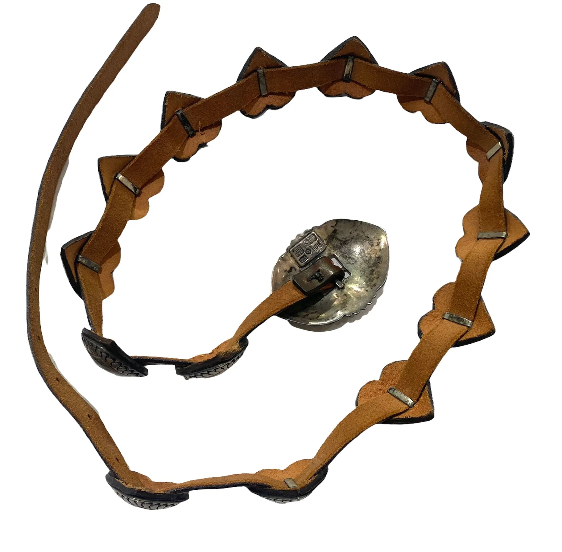 James Reid Sterling Silver Heart Shaped Conch Belt