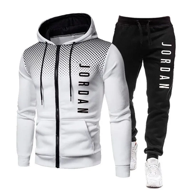 Jogging Men Tracksuits Gym Wear for Men Zip Jacket Hoodies and Sweat Pants Set