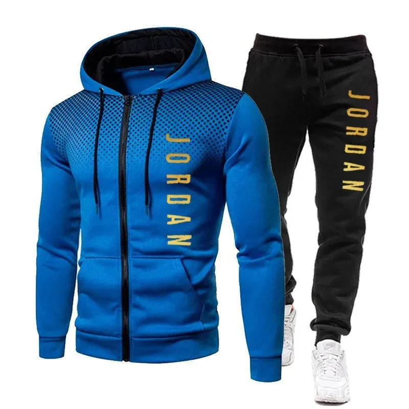 Jogging Men Tracksuits Gym Wear for Men Zip Jacket Hoodies and Sweat Pants Set