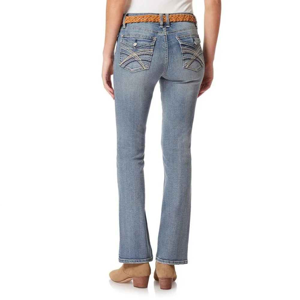 Juniors' WallFlower Legendary Belted Slim Bootcut Jeans
