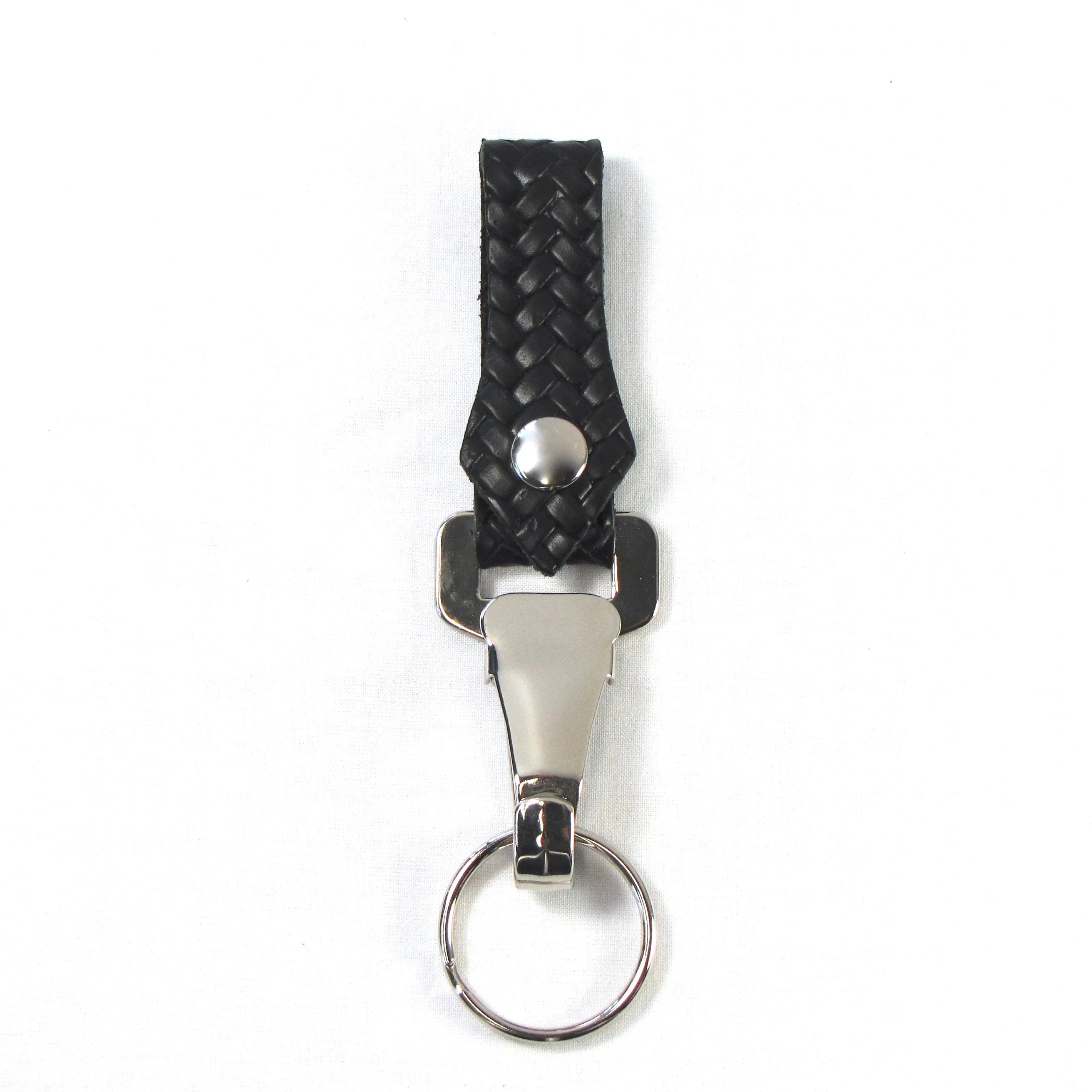 K33-BK  Heavy Key Fob- Basketweave