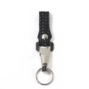 K33-BK  Heavy Key Fob- Basketweave