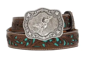Kids Nocona Turquoise Underlay Western Belt