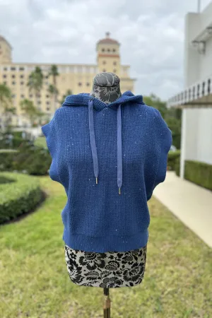 Kinross Thermal Sequin Sweater in Indigo