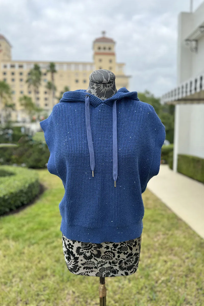 Kinross Thermal Sequin Sweater in Indigo