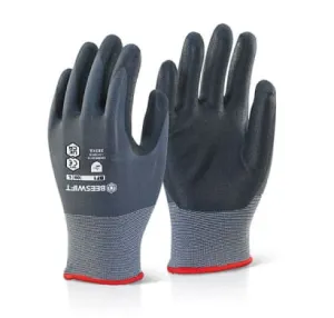 Knitted Nylon Nitrile Pu Mix Coated Glove (Pack Of 100 prs) - Beeswift Bf1