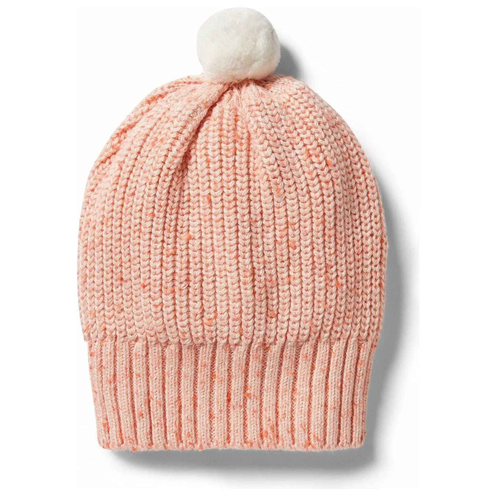 Knitted Rib Hat - Silver Peony Fleck