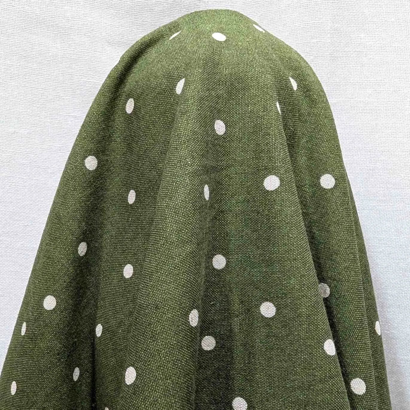 Kokka Linen Cotton Spot, Olive