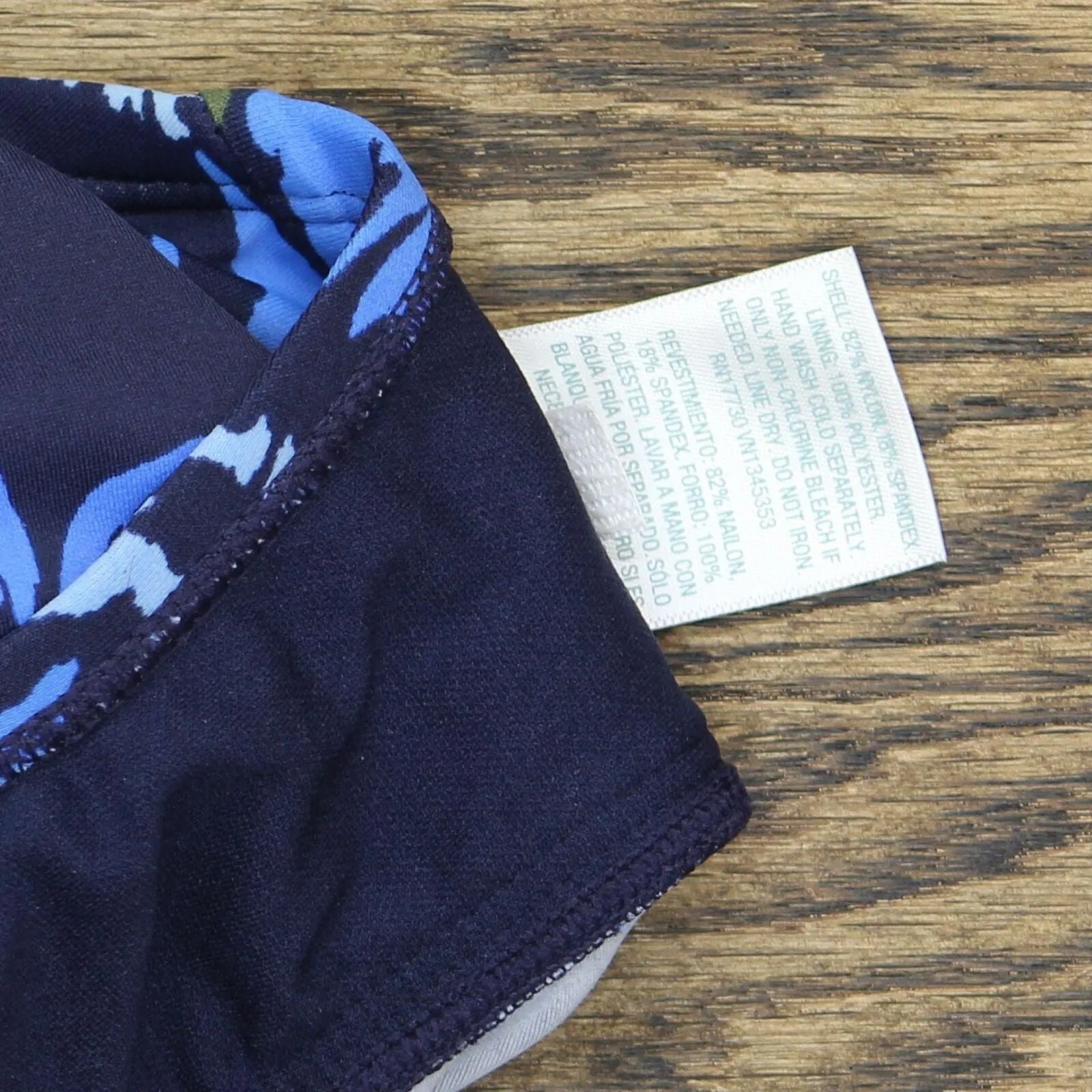 Kona Sol Women's Double Strap Tankini Top Navy Blue Floral Medium