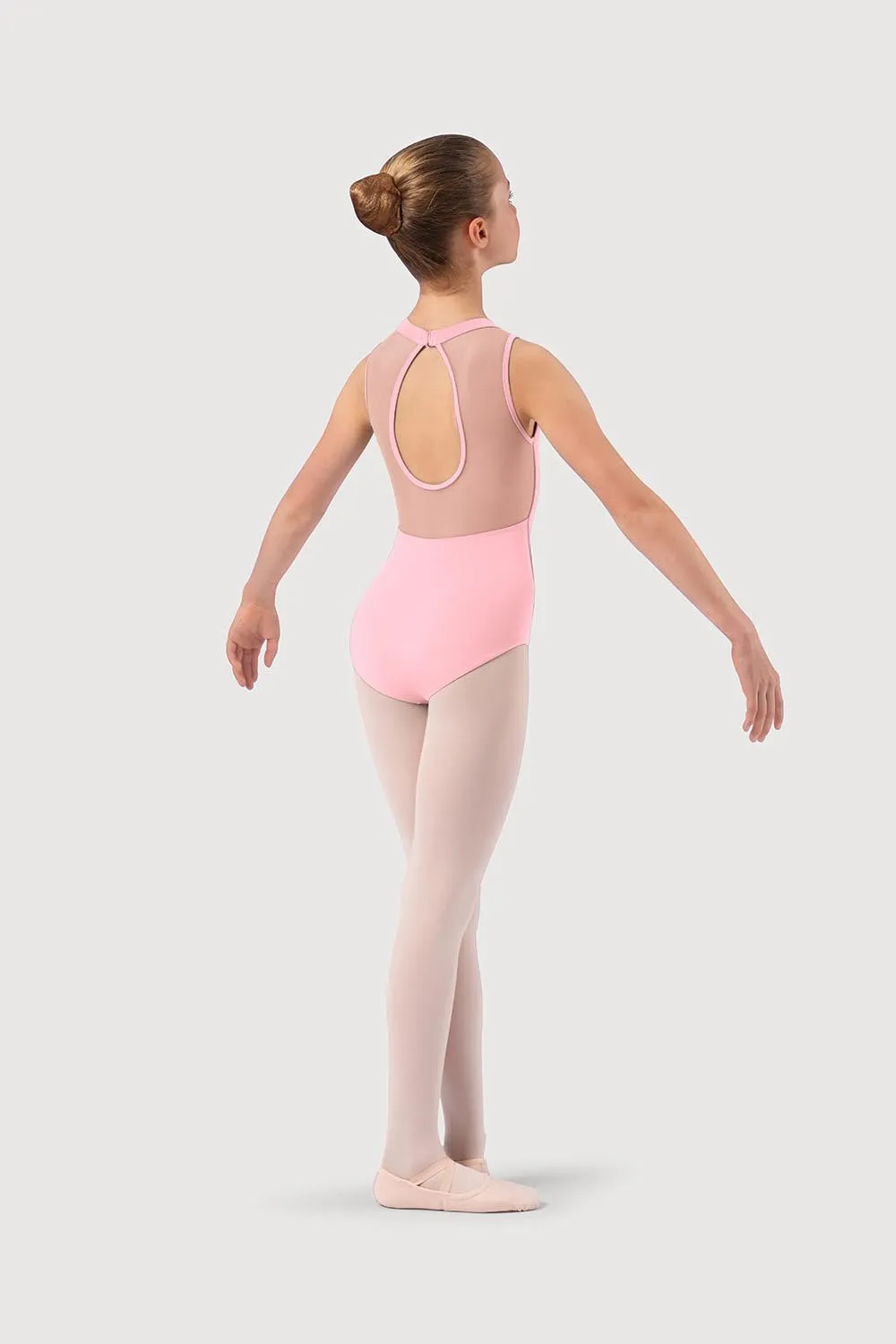 L54185G - Bloch Printed Lace Girls High Neck Tank Leotard
