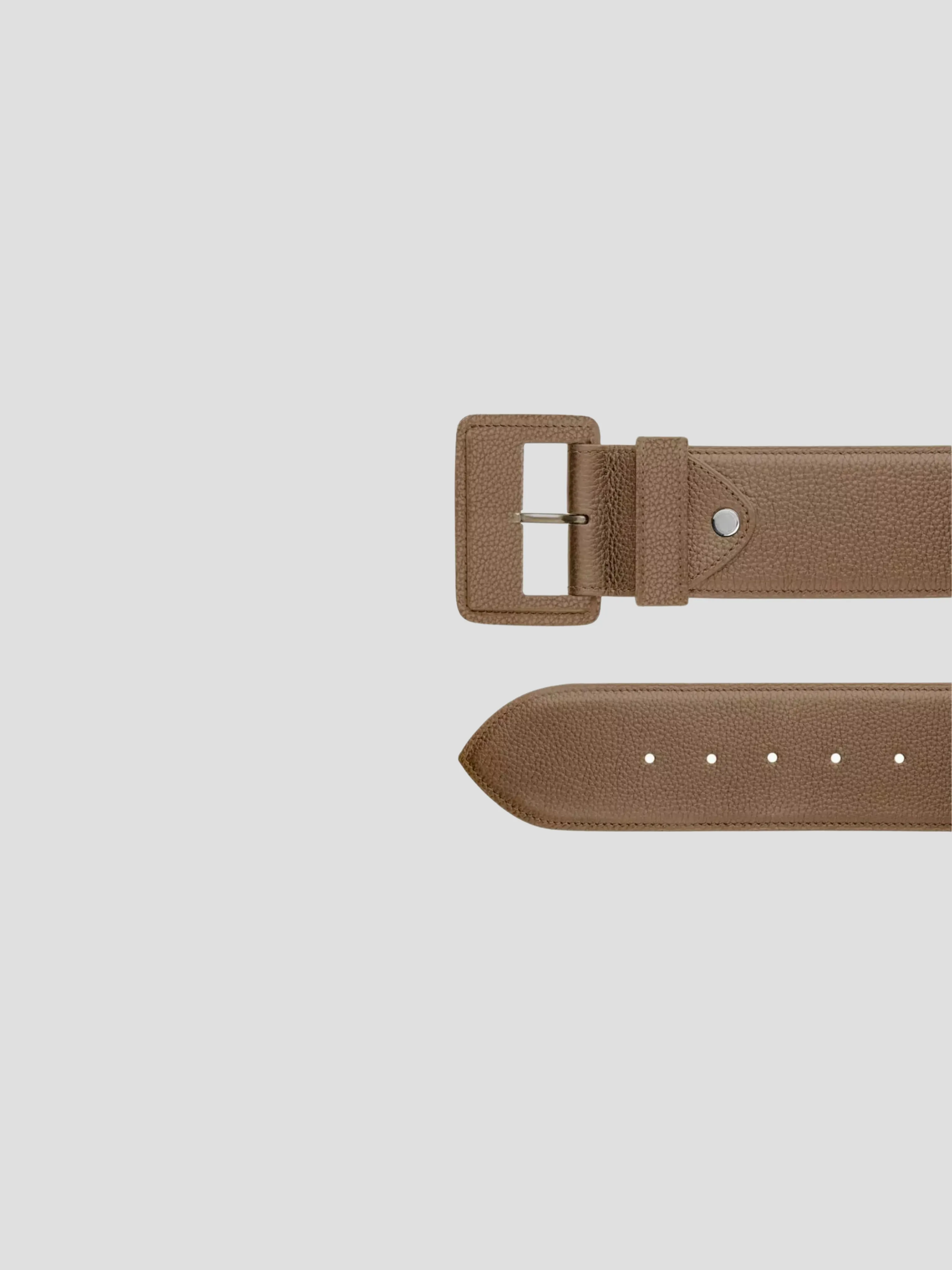 La Merveilleuse Calf Leather Belt in Taupe