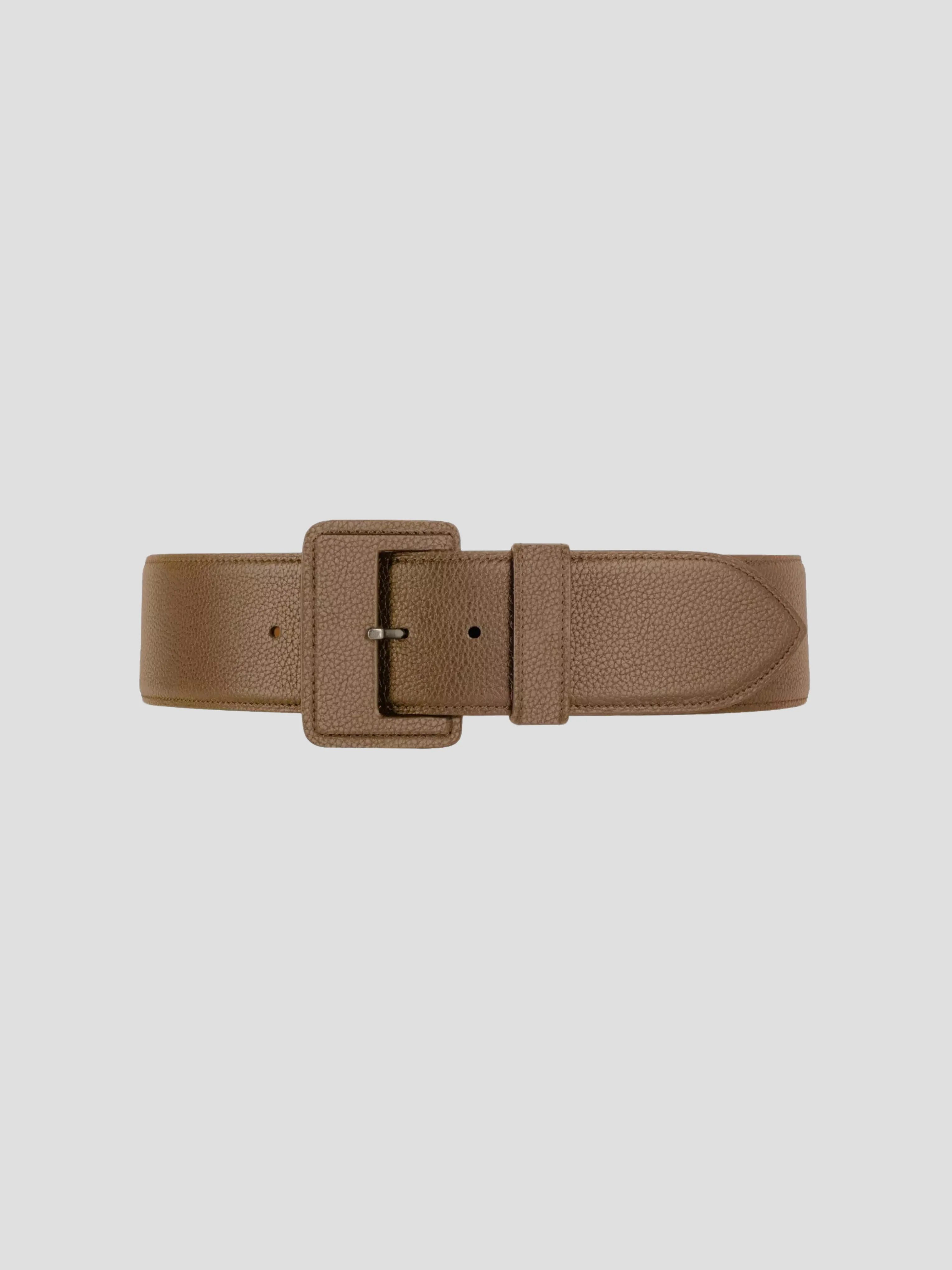La Merveilleuse Calf Leather Belt in Taupe