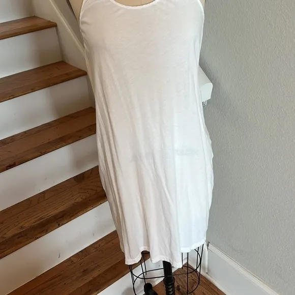 LACAUSA WHITE Racerback Tank Chemise​​​​​​​​