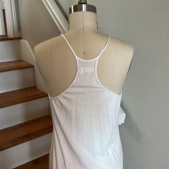 LACAUSA WHITE Racerback Tank Chemise​​​​​​​​