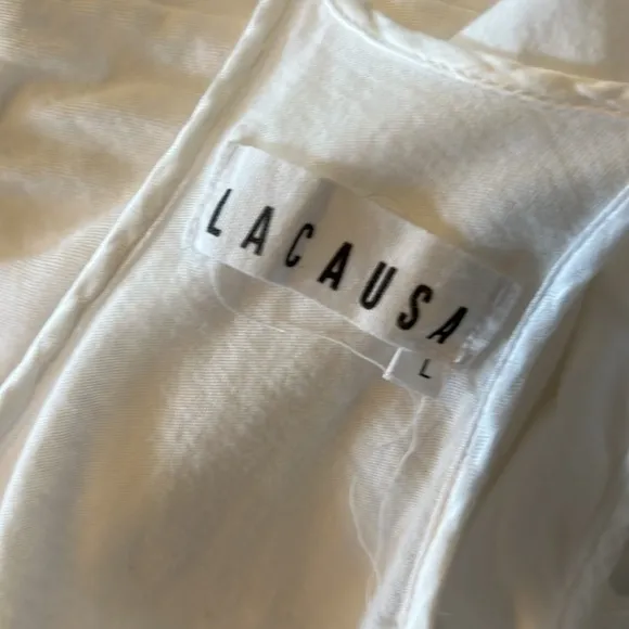 LACAUSA WHITE Racerback Tank Chemise​​​​​​​​