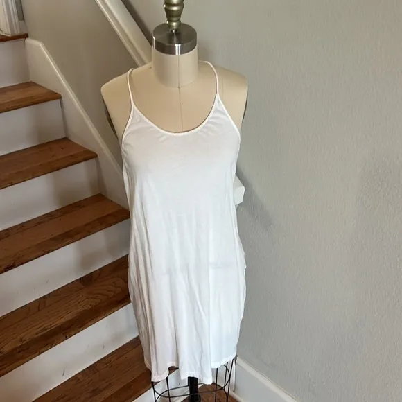 LACAUSA WHITE Racerback Tank Chemise​​​​​​​​
