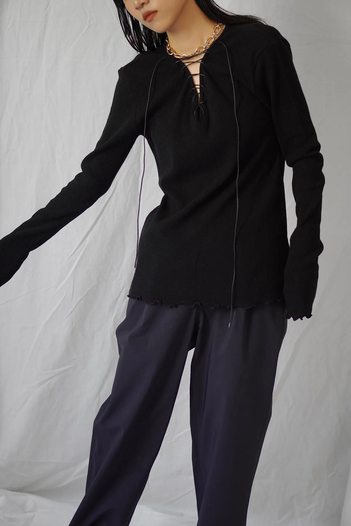 LACE UP THERMAL TOPS