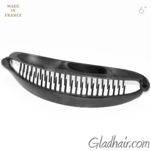 Large French Black Banana Clip With Ball Closure