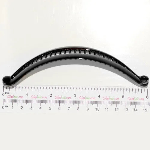 Large French Black Banana Clip With Ball Closure