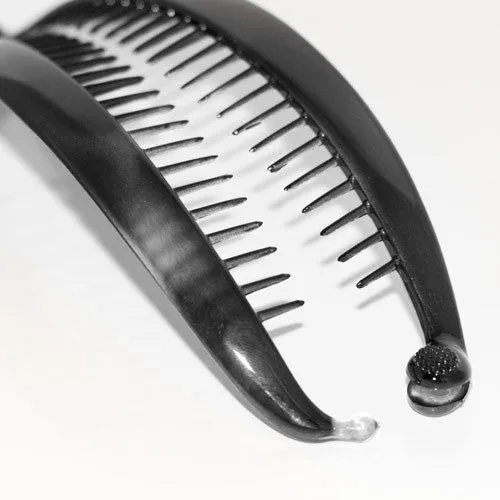 Large French Black Banana Clip With Ball Closure