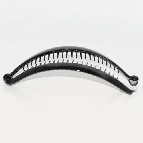 Large French Black Banana Clip With Ball Closure