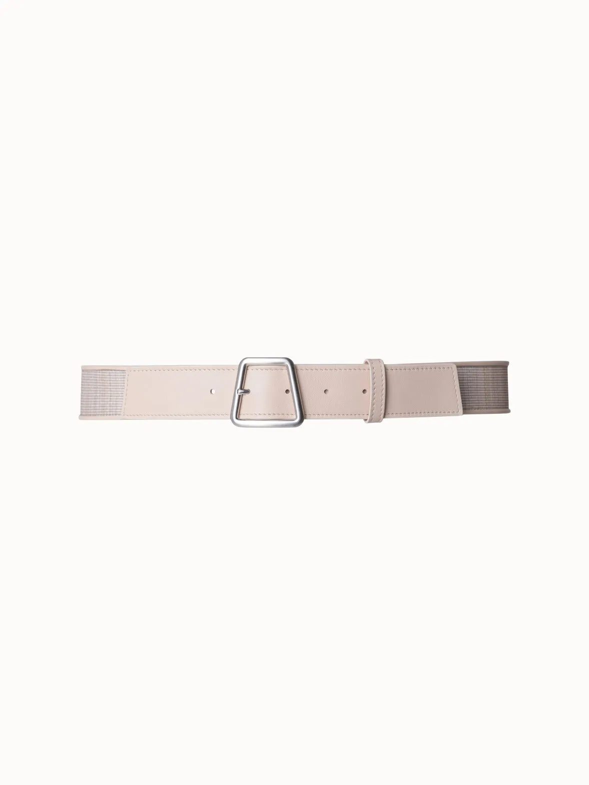 Leather and Horsehair Trapezoid Buckle Belt