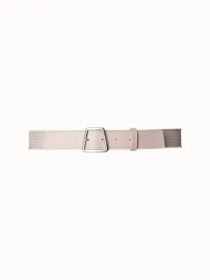 Leather and Horsehair Trapezoid Buckle Belt