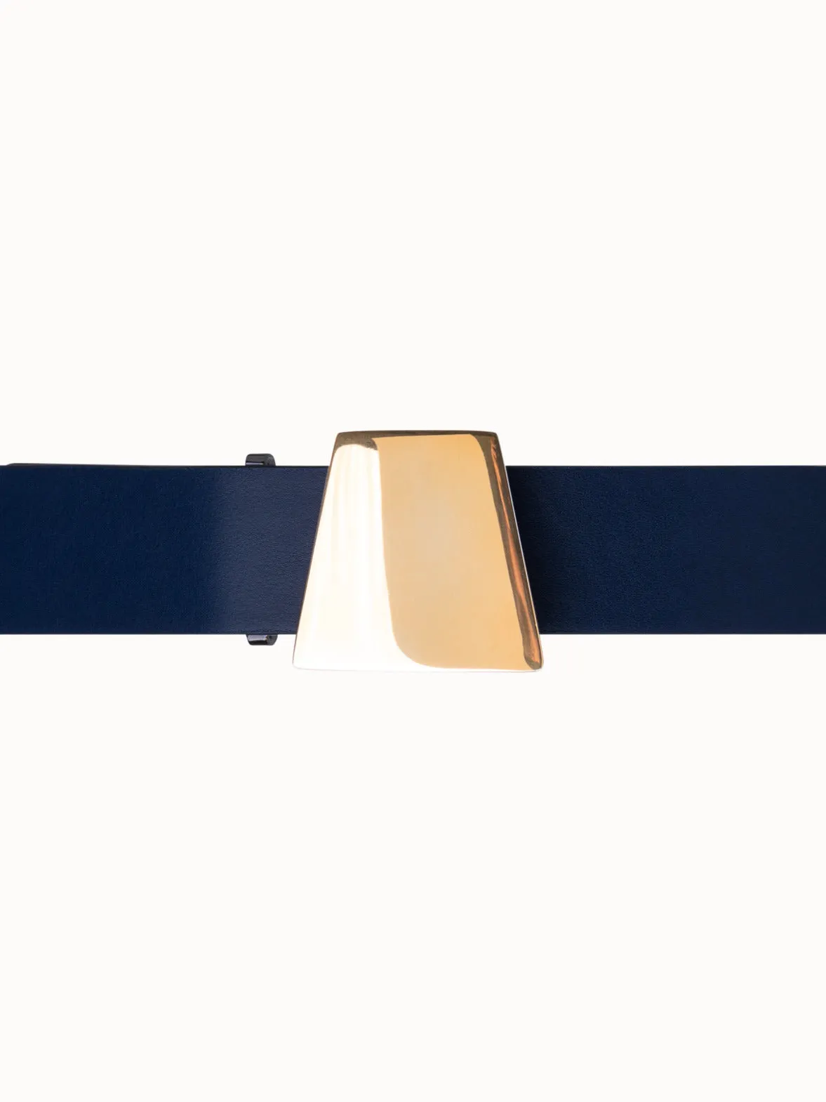 Leather Belt with Trapezoid Buckle