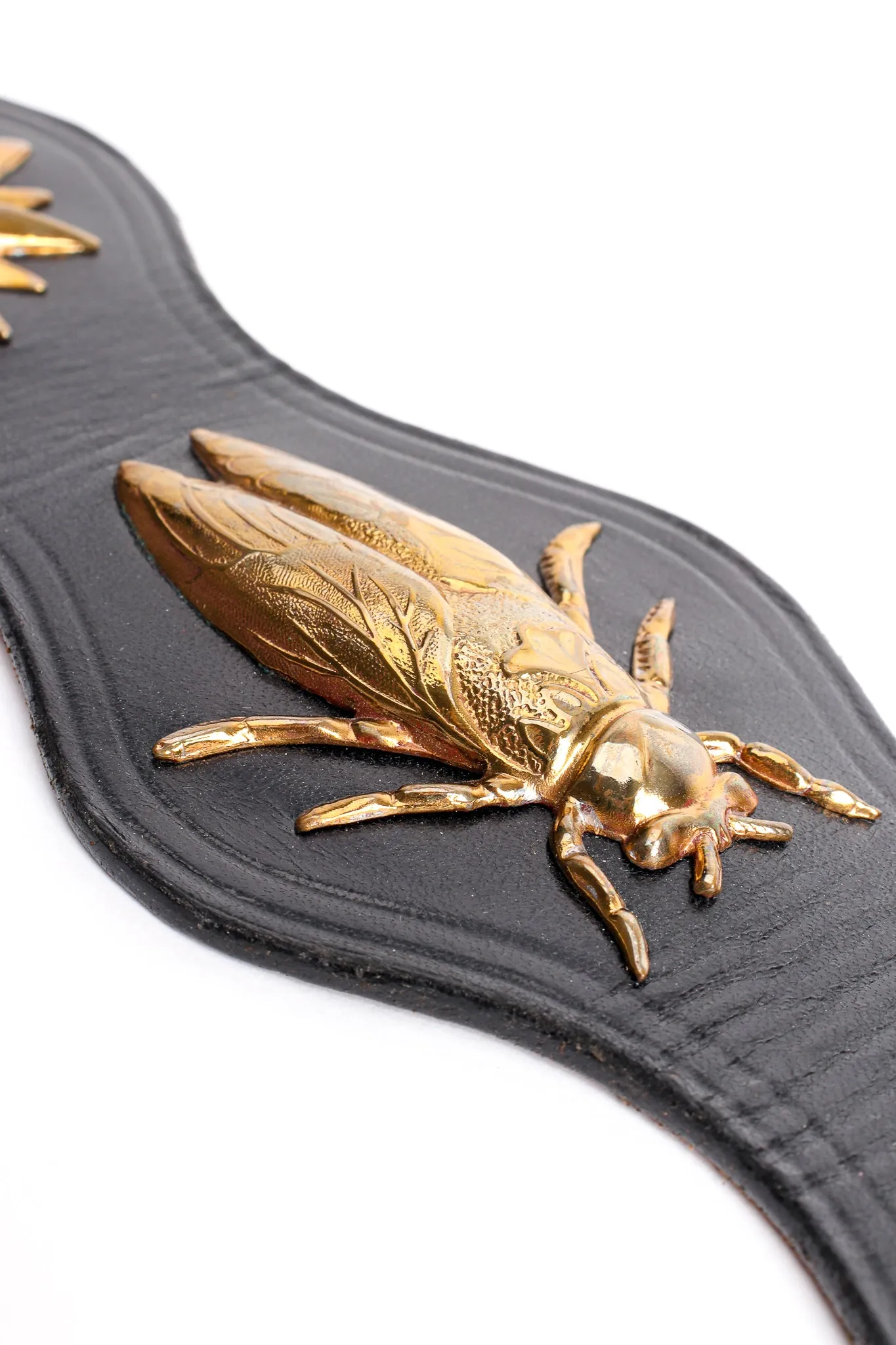 Leather Brass Bug Belt