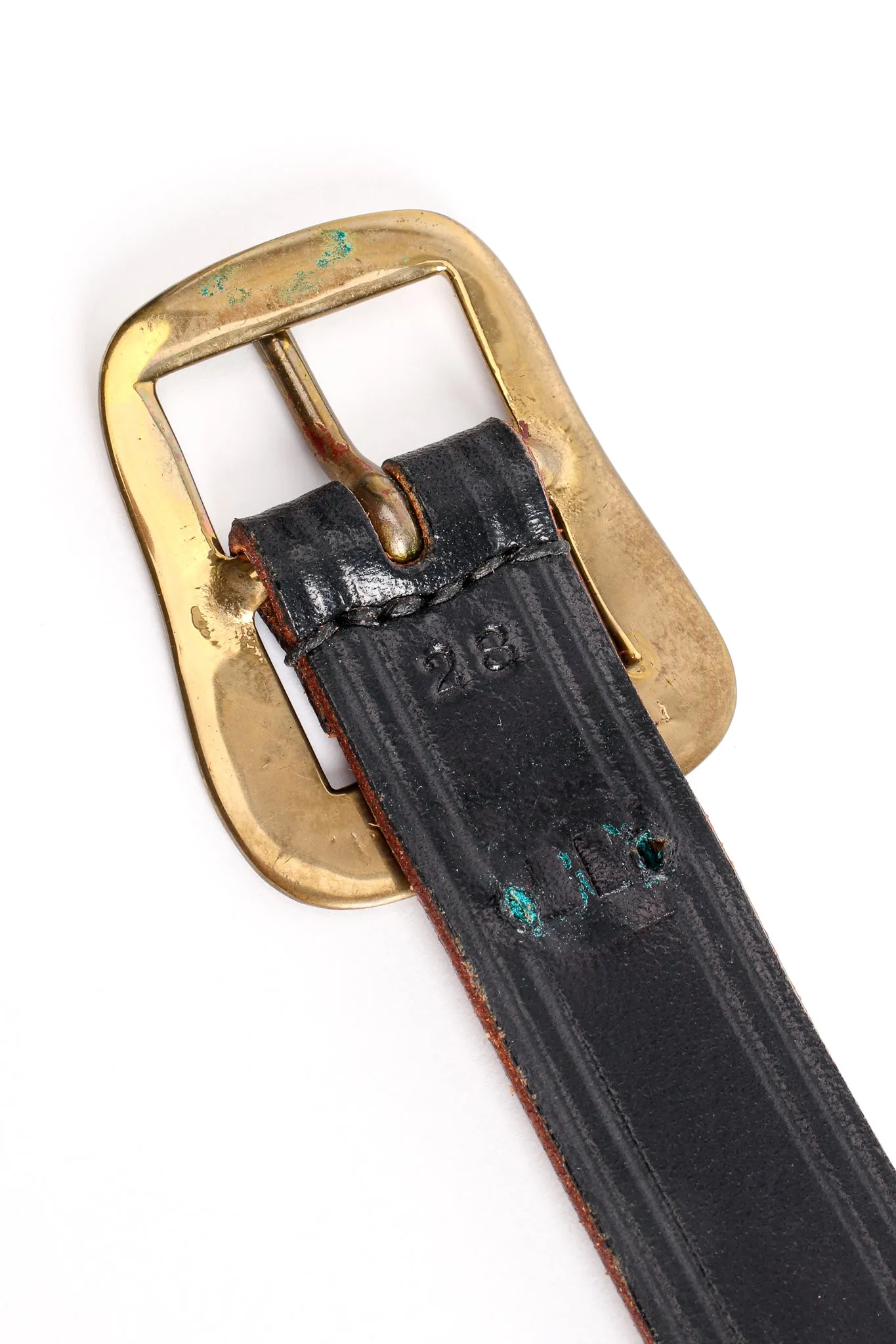 Leather Brass Bug Belt