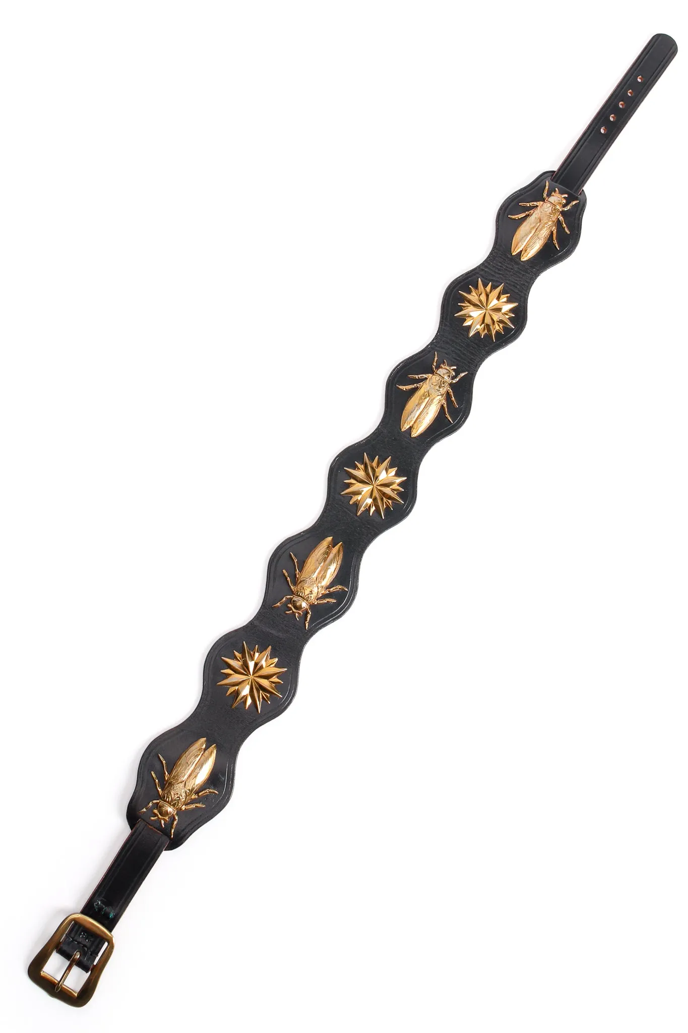 Leather Brass Bug Belt
