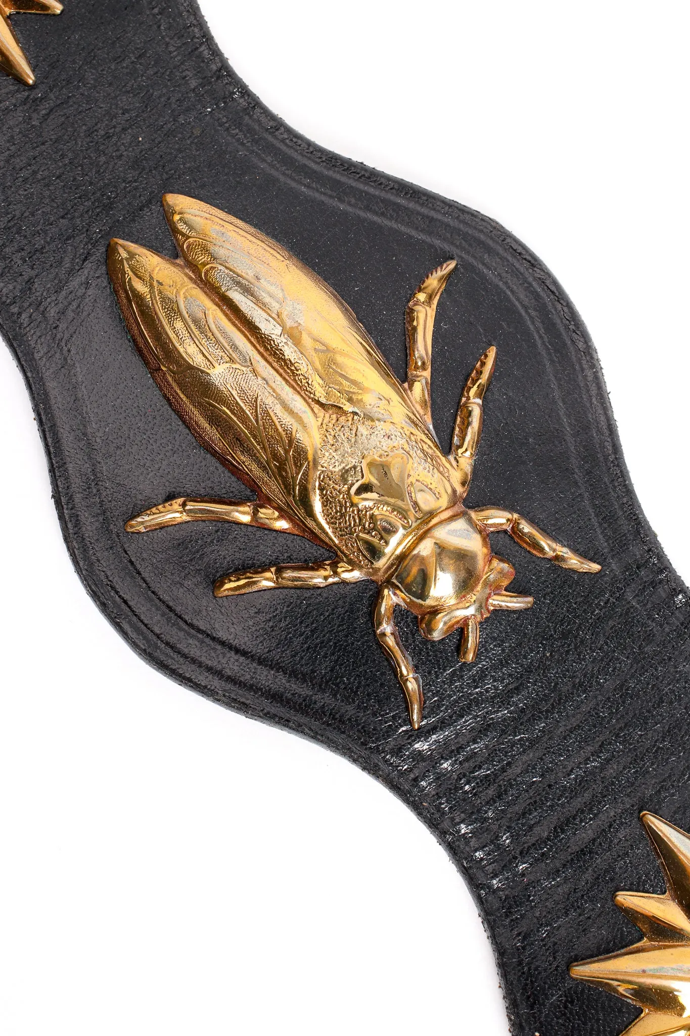 Leather Brass Bug Belt