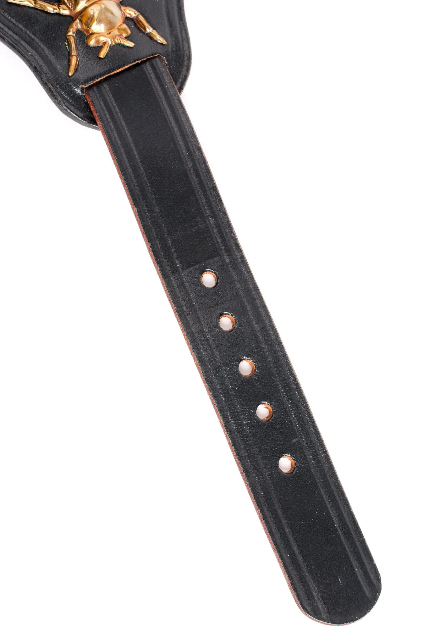 Leather Brass Bug Belt